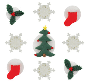 Shimmering Christmas Assortment Toppers - 9 Pack