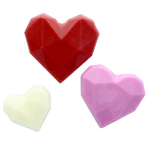 Geometric Valentine 3D Heart Cake Toppers | 15 Pack