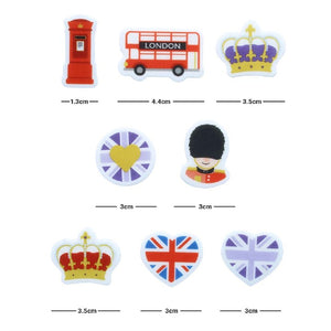 British Theme Kings Coronation Cake Toppers - 24 Pack