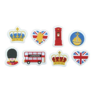 Kings Coronation Sugar Cake Toppers - 16 Pack - Stef Chef Cake Bling