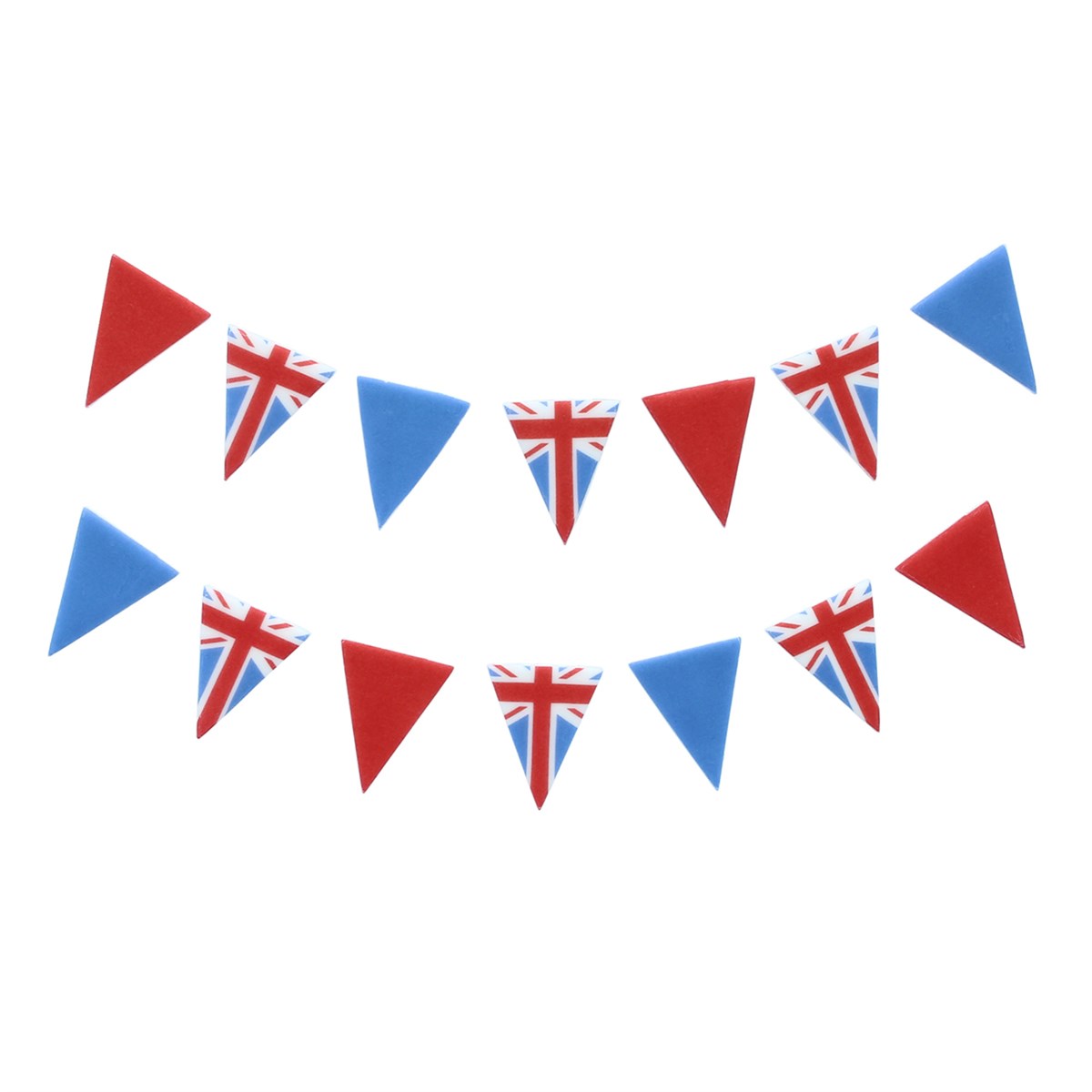 Union Jack Edible Bunting  - 28  Pack - Stef Chef Cake Bling