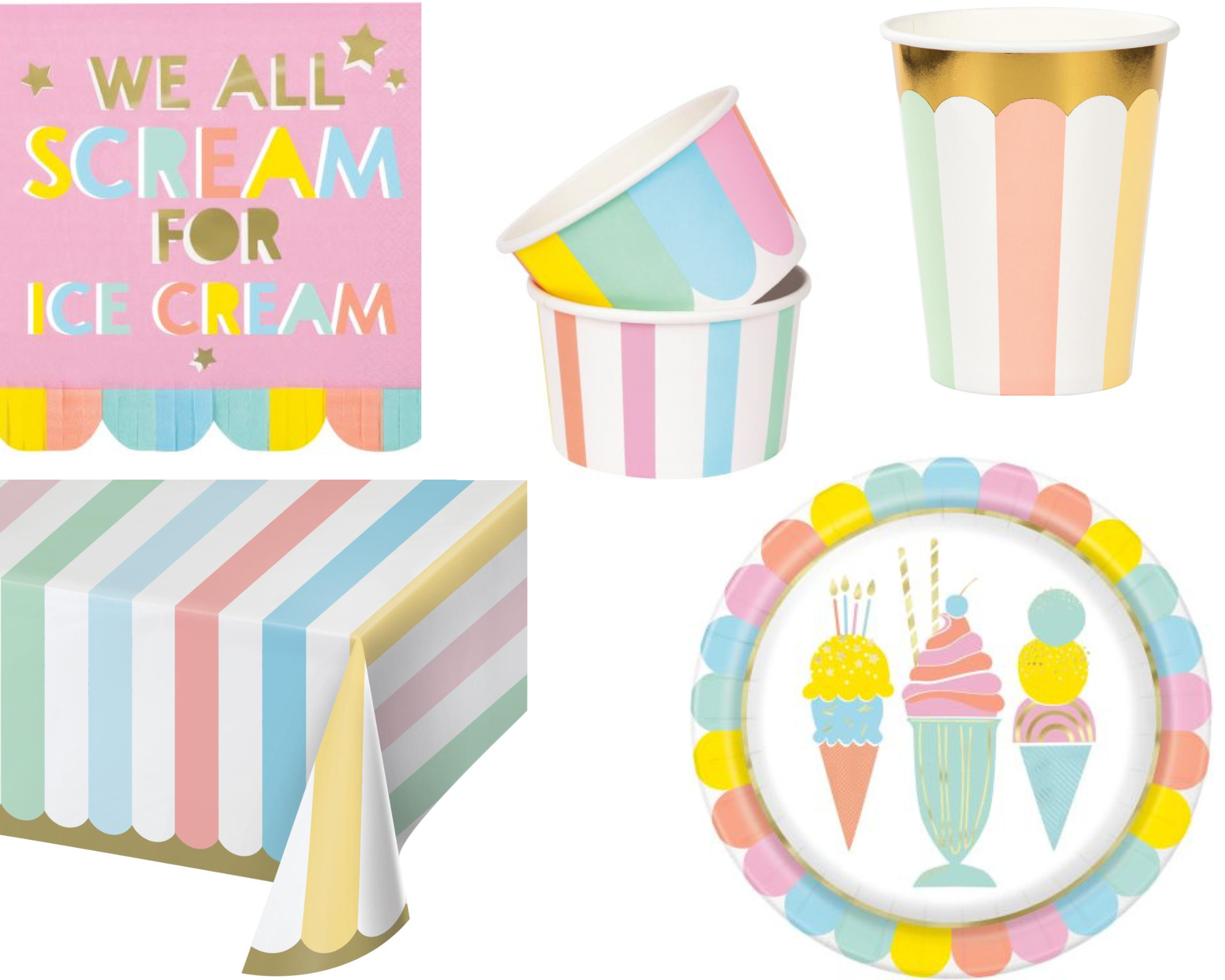 Stef Chef Ice Cream Dreams Party Tableware Set - 8 Persons