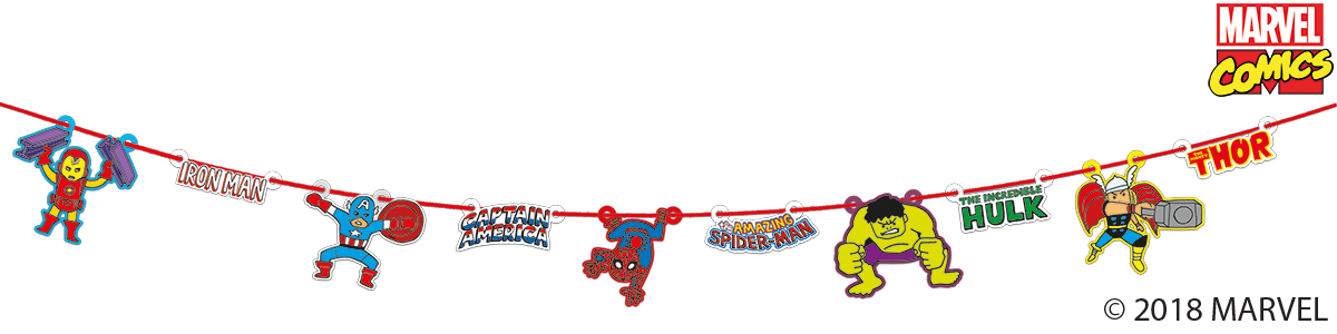 Marvel Pop Comic Party Paper Garland Bunting - 2m