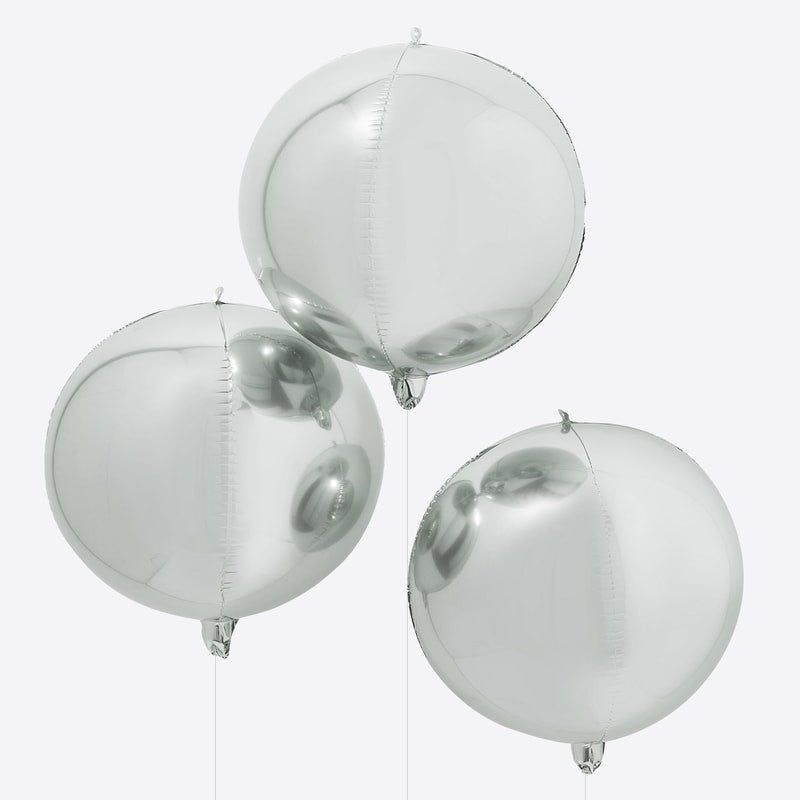 Silver Foil Orb Balloons - Balloon Arches Range by Ginger Ray