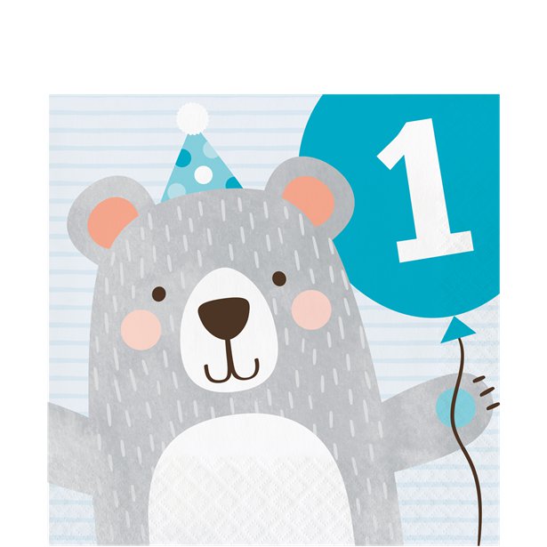 Birthday Bear 1st Birthday Party Pack - Value Kit for 8