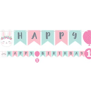 Birthday Bunny 1st Birthday Flag Banner