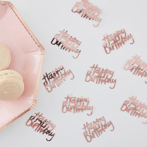 Ginger Ray Rose Gold Happy Birthday Table Confetti - Ditsy Floral