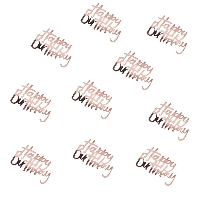Ginger Ray Rose Gold Happy Birthday Table Confetti - Ditsy Floral
