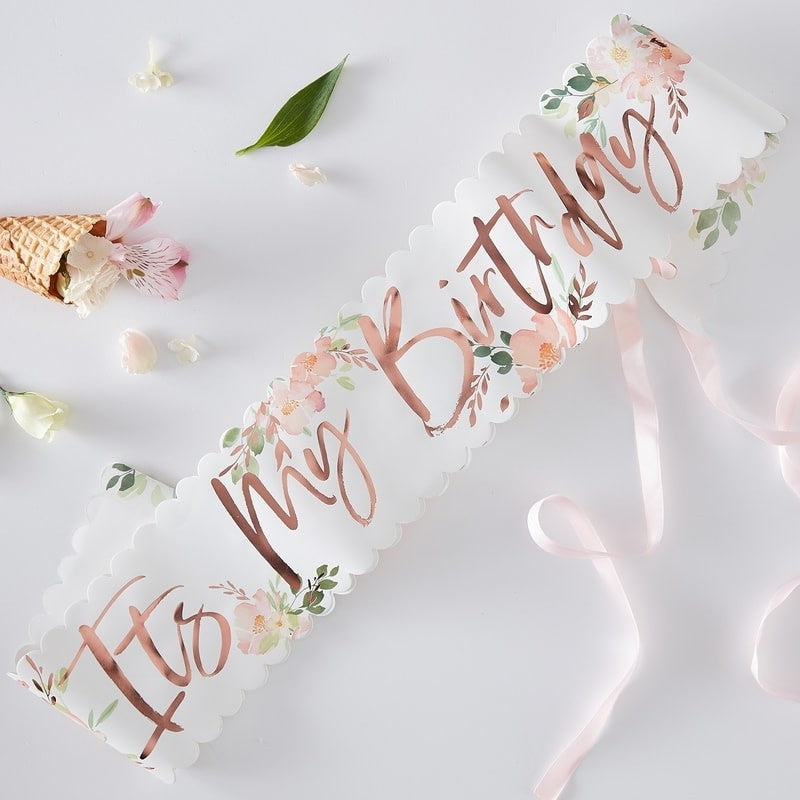 It's My Birthday Floral Sash - Ditsy Floral Range by Ginger Ray