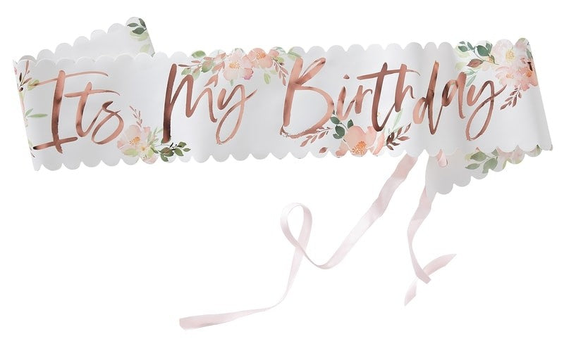 It's My Birthday Floral Sash - Ditsy Floral Range by Ginger Ray