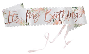 It's My Birthday Floral Sash - Ditsy Floral Range by Ginger Ray