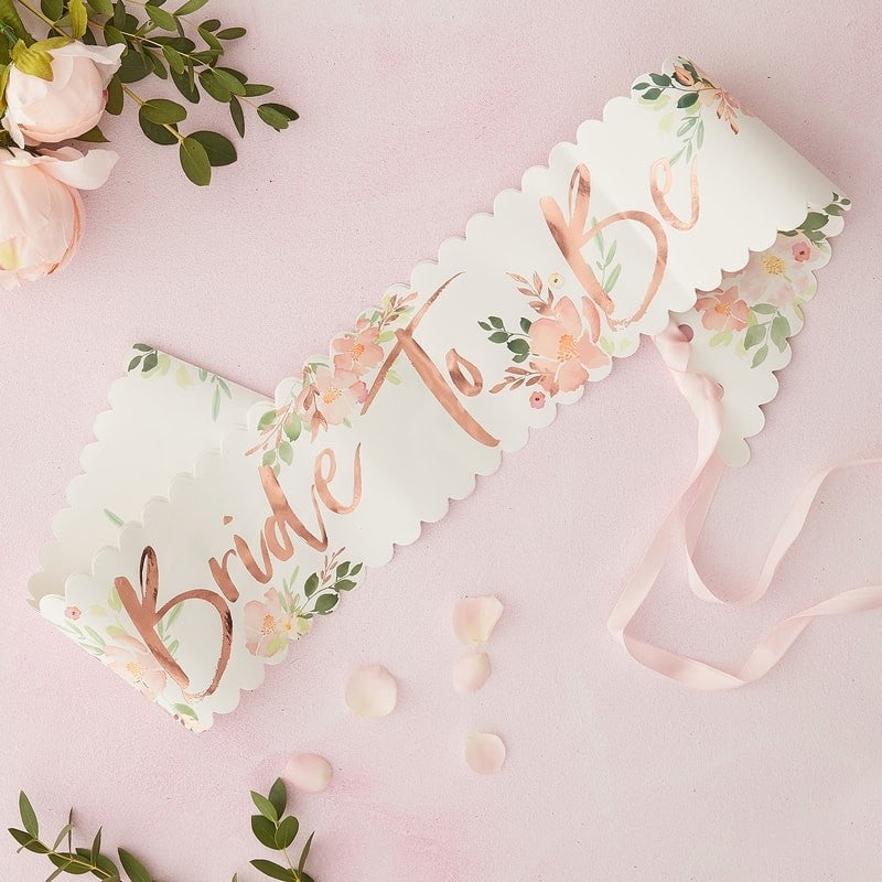 Bride To Be Hen Sash - Floral Hen Range by Ginger Ray