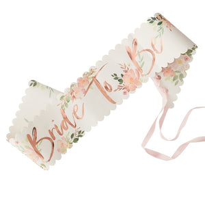 Bride To Be Hen Sash - Floral Hen Range by Ginger Ray