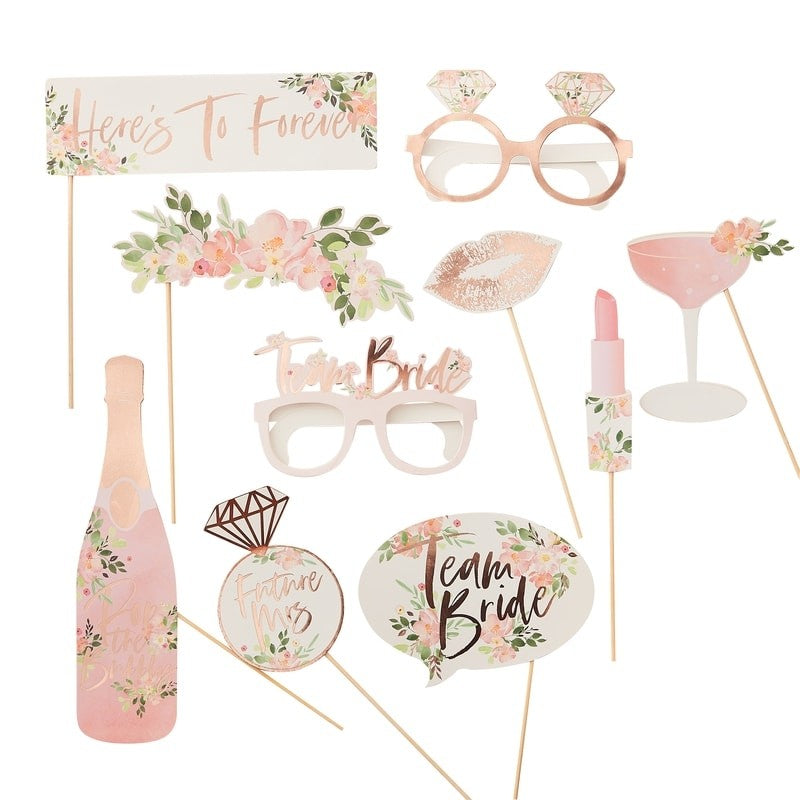 Photo Booth Props - Floral Hen Range by Ginger Ray