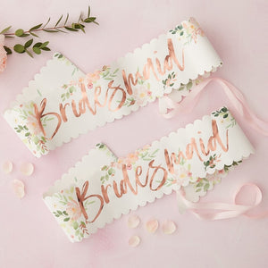 Floral Bridesmaid Sash 2 Pack - Floral Hen Range by Ginger Ray