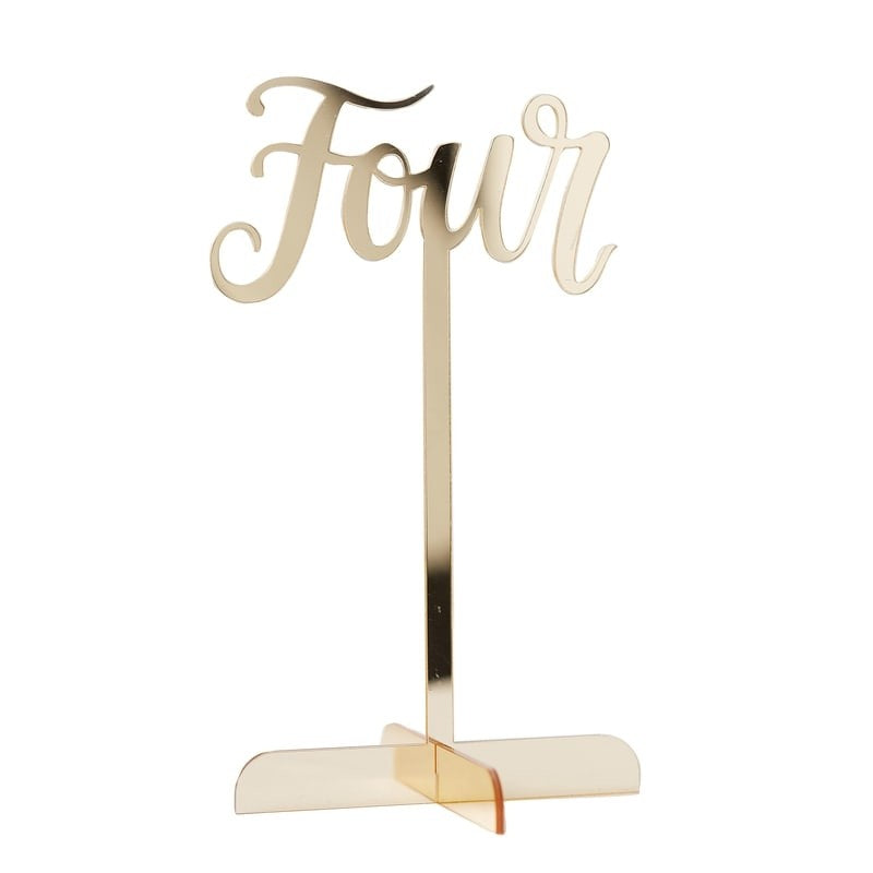 Acrylic Table Numbers 1-12 - Gold Wedding Range by Ginger Ray