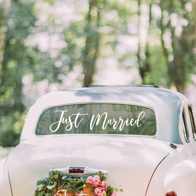 Just Married Car Sticker - Gold Wedding Range by Ginger Ray