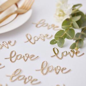 Gold Love Table Confetti - Gold Wedding Range by Ginger Ray