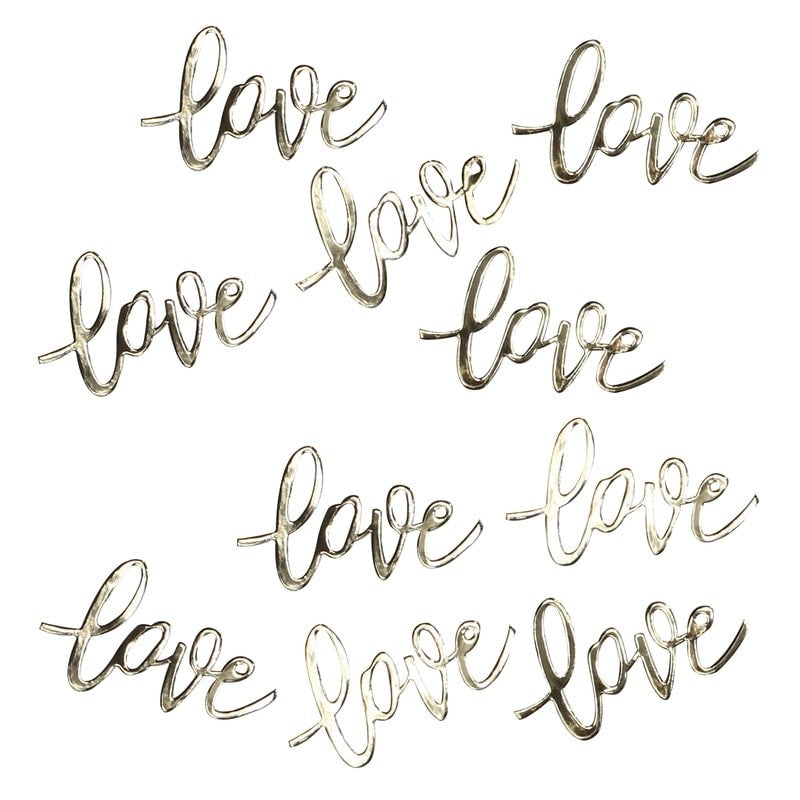 Gold Love Table Confetti - Gold Wedding Range by Ginger Ray
