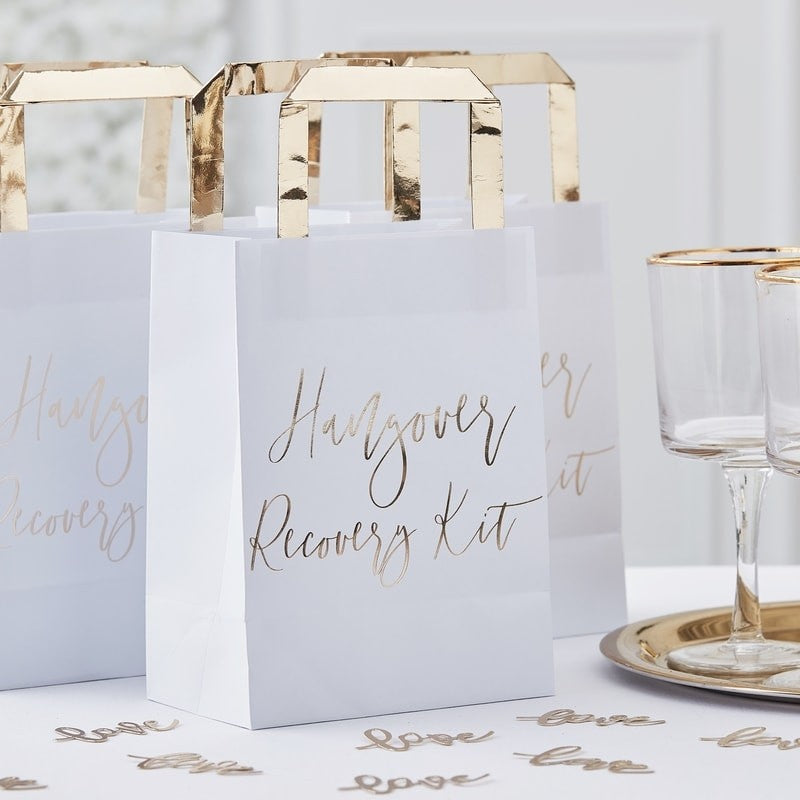 Gold Hangover Recovery Kit Bags - Gold Wedding Range by Ginger Ray