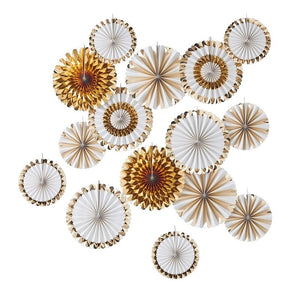 Gold Fan Decoration Backdrop - Gold Wedding Range by Ginger Ray