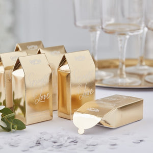 Gold Bio Degradable Wedding Confetti Boxes - Gold Wedding Range by Ginger Ray