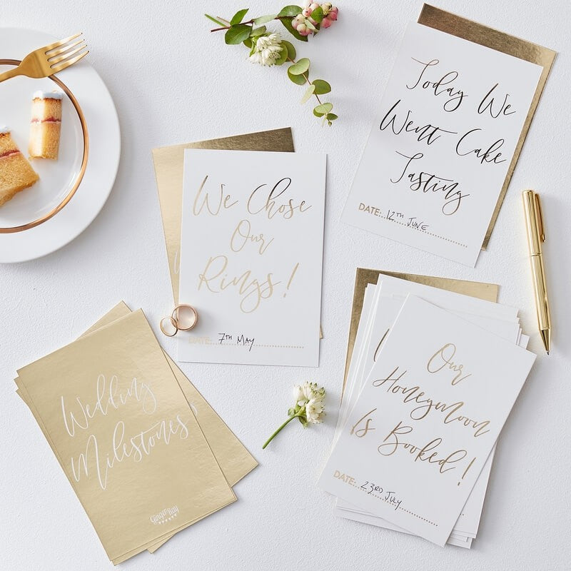 Gold Wedding Milestone Cards - Gold Wedding Range by Ginger Ray