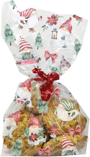 Christmas Gonk Cello Treat Bags with Twist Ties | 20 Pack
