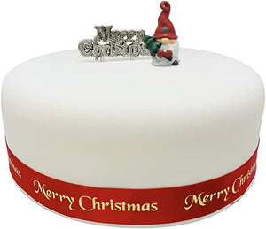 Christmas Gonk Cake Topper & Silver Merry Christmas Motto