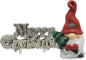 Christmas Gonk Cake Topper & Silver Merry Christmas Motto