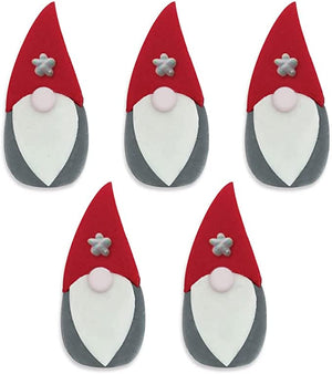 Mini Christmas Gonk Sugarcraft Toppers | 5 Pack