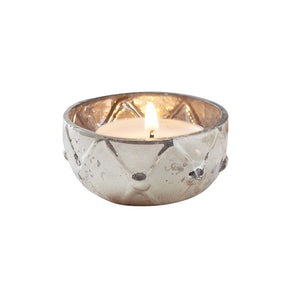 Gold Checked Glass Frosted Tealight Holder - Glassware Range by Ginger Ray
