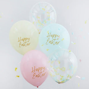 HAPPY EASTER PASTEL AND CONFETTI BALLOONS - GINGER RAY