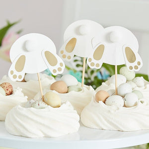 GOLD EASTER BUNNY BUM CUPCAKE TOPPERS