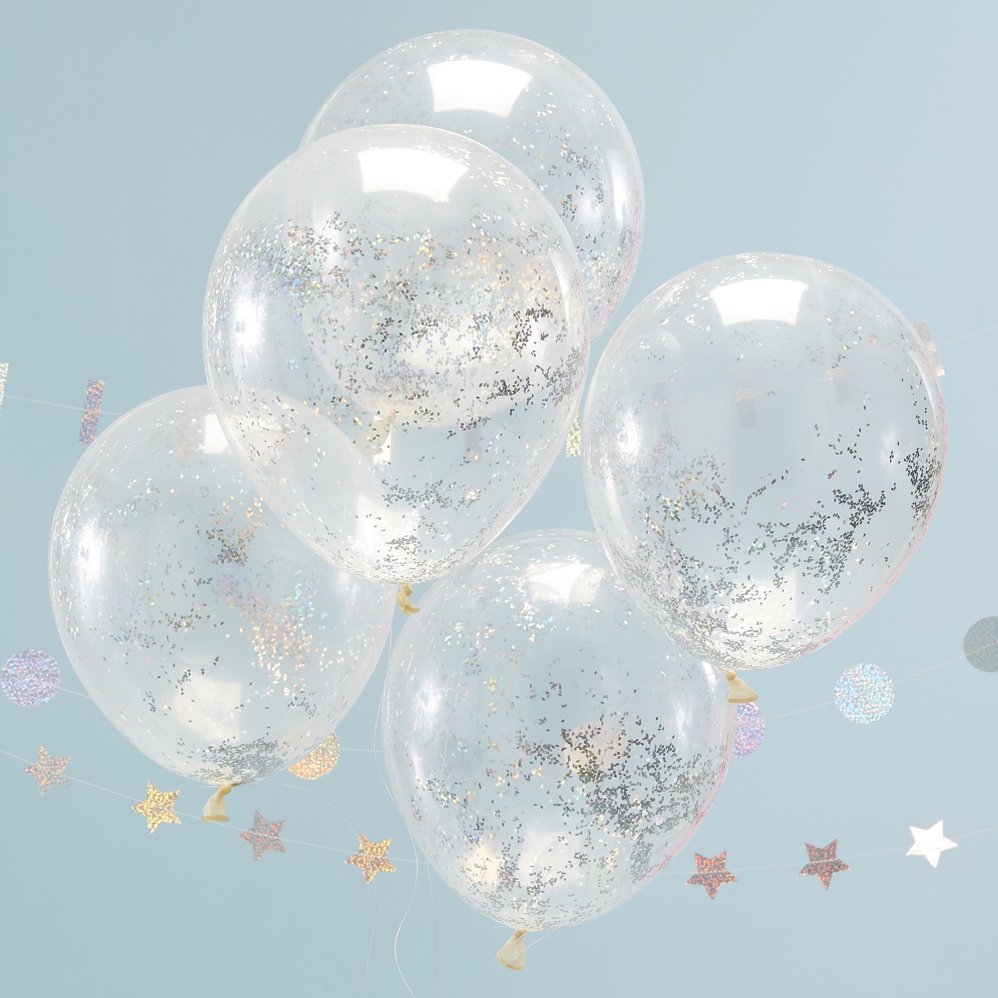 Holographic Glitter Confetti Balloons - Jolly Vibes