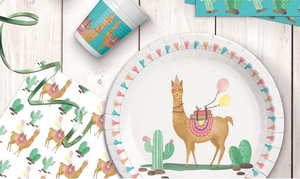 Llama Party Plastic Tablecover - 1.2m x 1.8m