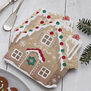 Gingerbread Shaped Paper Napkins - Let It Snow - Ginger Ray