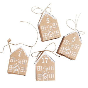 Gingerbread House Christmas Advent Calendar Boxes - Let It Snow - Ginger Ray