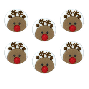Round Reindeer Face Sugarcraft Cake Toppers