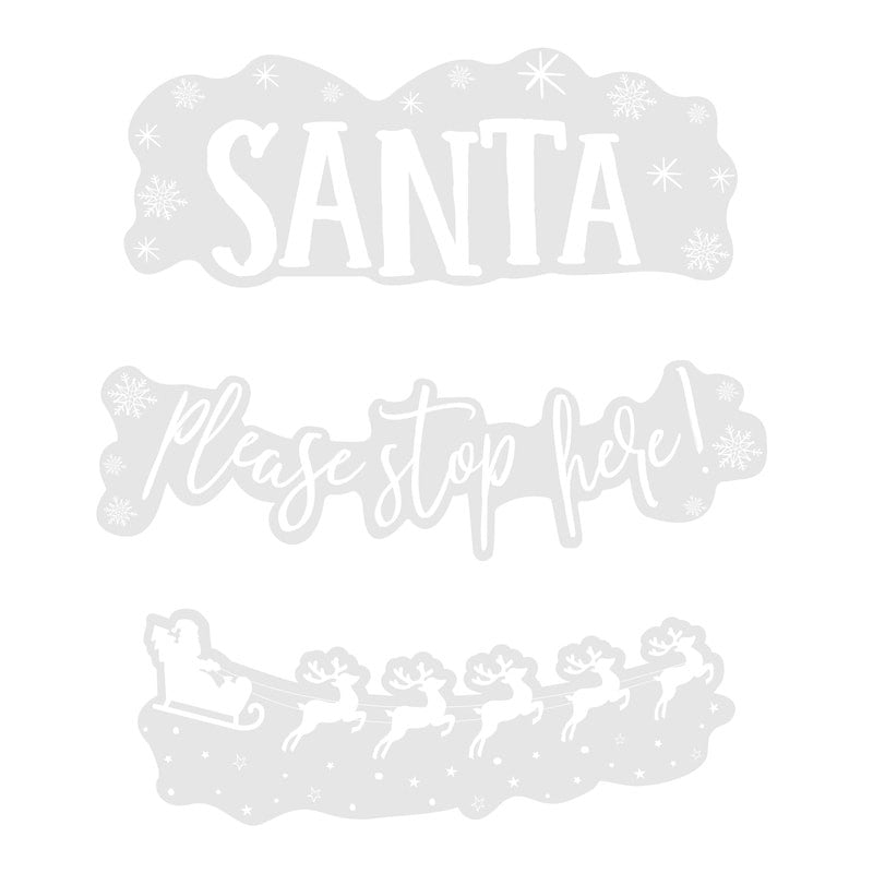 Santa Stop Here Window Sticker - Novelty Christmas