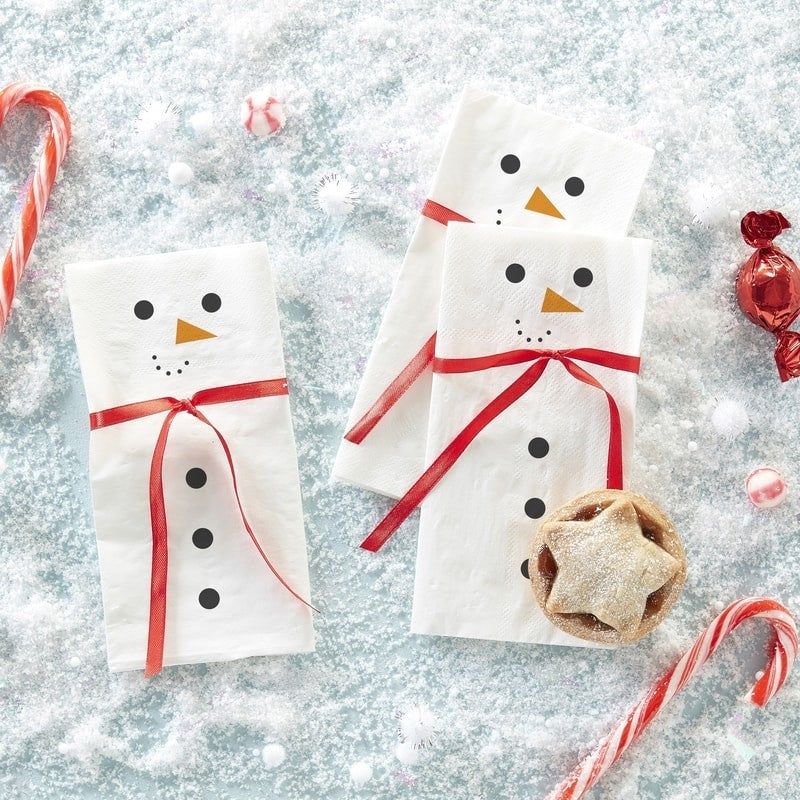 Snowman Scarf Paper Napkins - Novelty Christmas