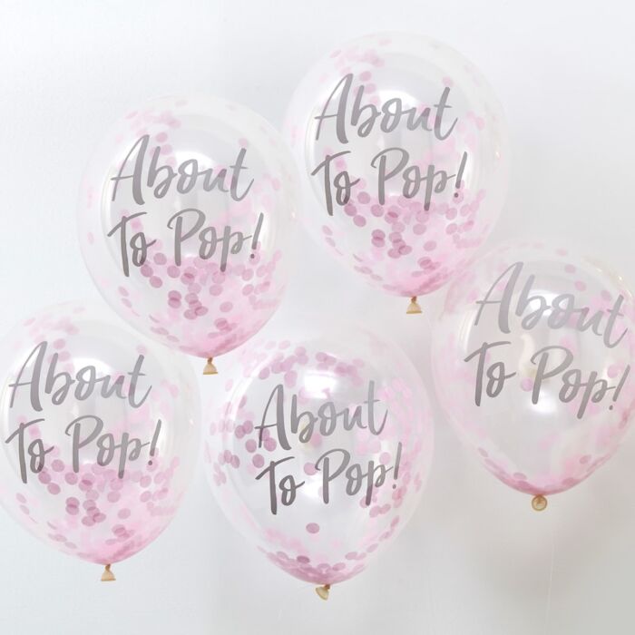 About To Pop Pink Confetti Balloons