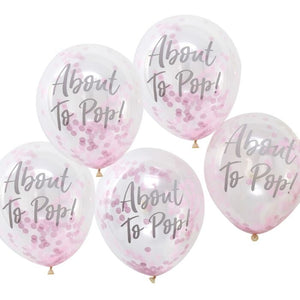 About To Pop Pink Confetti Balloons