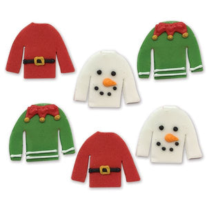 Christmas Jumper Cake Toppers - Pack of 6