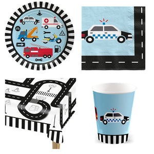 On The Road Transport Vehicle Cars Theme Party Pack for 8