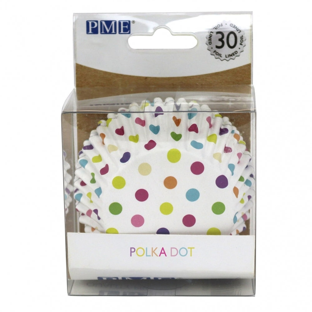PME Polka Dot Foil Lined Cupcake Cases - Pack of 30