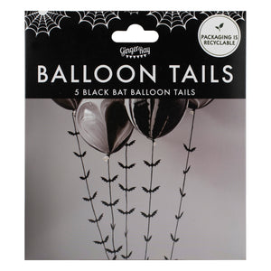 Black Bat Halloween Balloon Tails