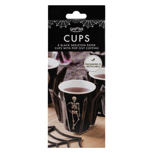 Pop Out Skeleton Coffin Paper Halloween Cups
