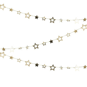 Gold Foiled Star Hanging Garland Decoration - Pop The Bubbly - Ginger Ray
