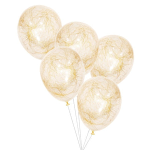 Gold Angel Hair Confetti Balloons - Pop The Bubbly - Ginger Ray